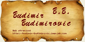 Budimir Budimirović vizit kartica